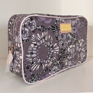 Aerin Lauder Floral Purple Cosmetic Bag cube
